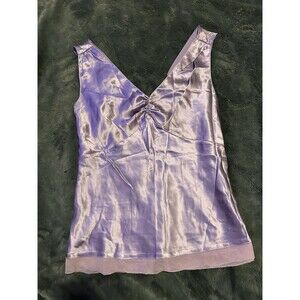 VINTAGE Y2K THE LIMITED Lilac Purple 100% Silk Tank Top w Micro Mesh Lining Sz S